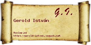 Gerold István névjegykártya